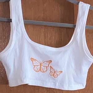 White shein crop top